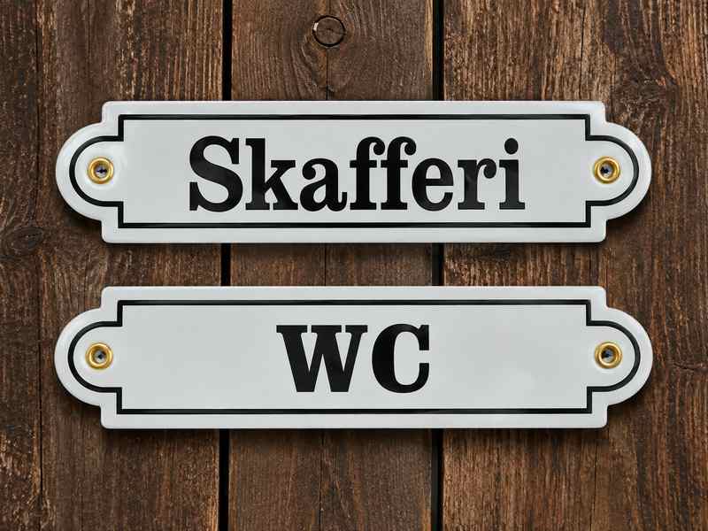 Emaliset ovikyltit, Ruokakomero ja WC